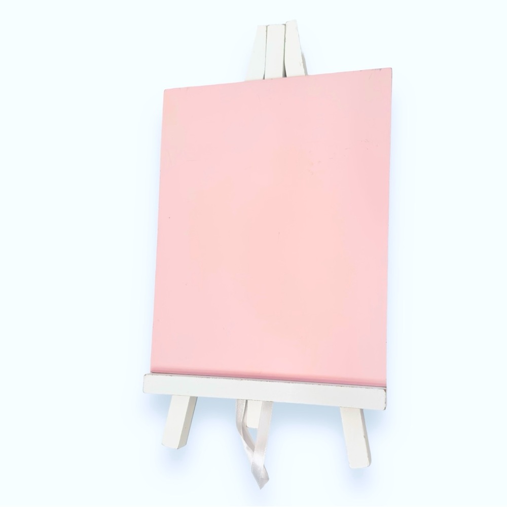 11”x6” Pink & White Wooden Easel Stand to Display Photos, Signs, Wedding, Party